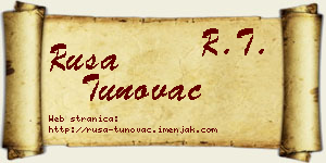 Rusa Tunovac vizit kartica